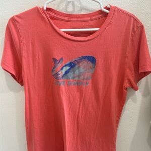 patagonia pink womens whale  live simply tee